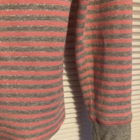 Victoria Secret Scoop Neck, Henley striped waffle top - Picture 4 of 7